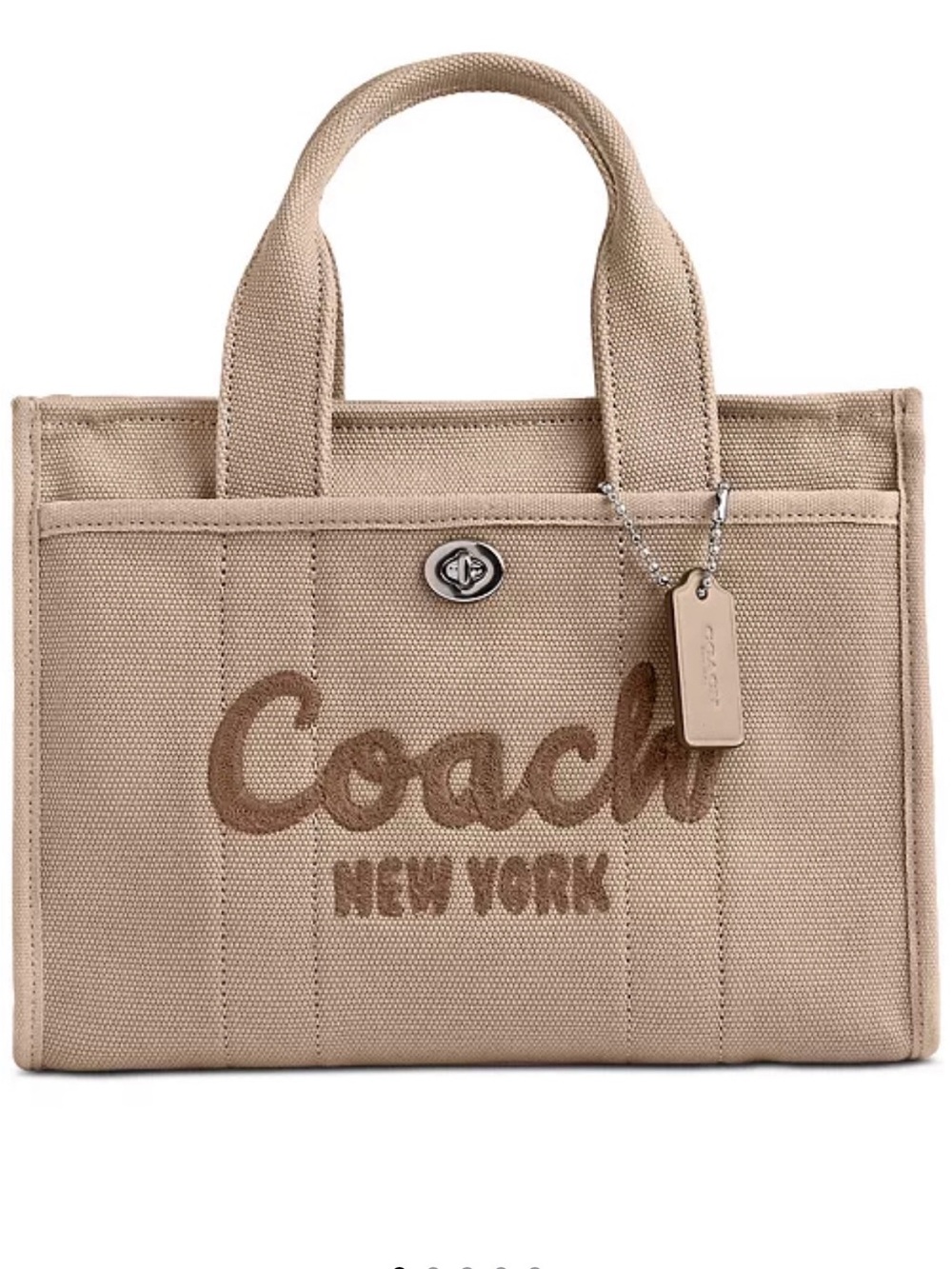 Coach Beige Canvas Mini Tote 26 with Logo